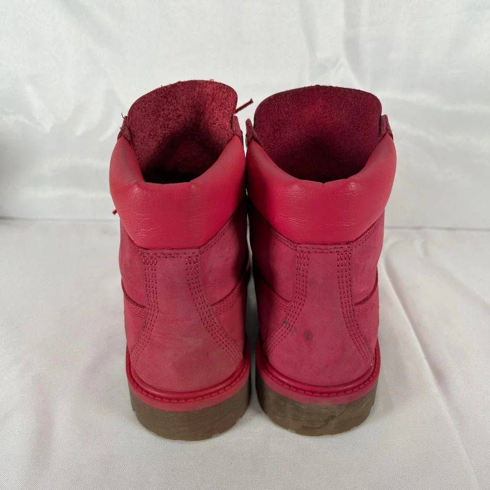 Timberland 6 Inch Premium Waterproof Boots Pink Nubuck Juniors 4.5 TB0A1ODE